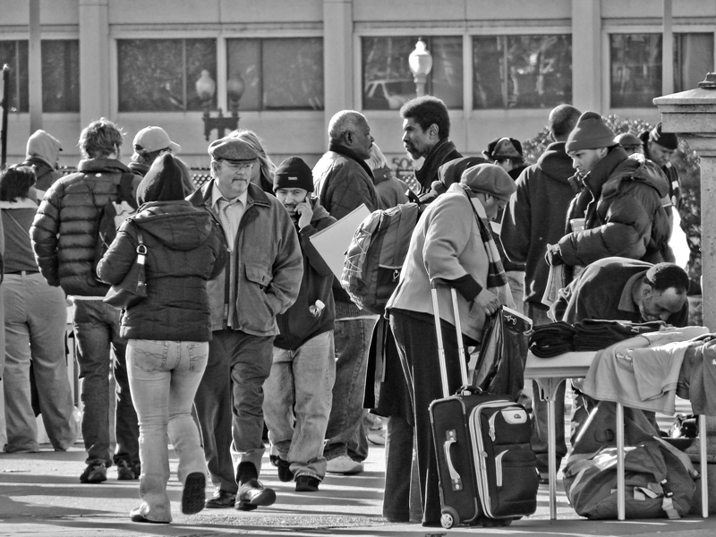 Tags: black & white, crowd, people, Photography, union station, walking, 